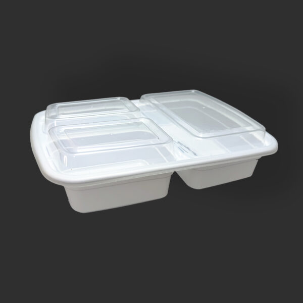 PP 38oz Rectangle (3 Compartment) Takeout Containers