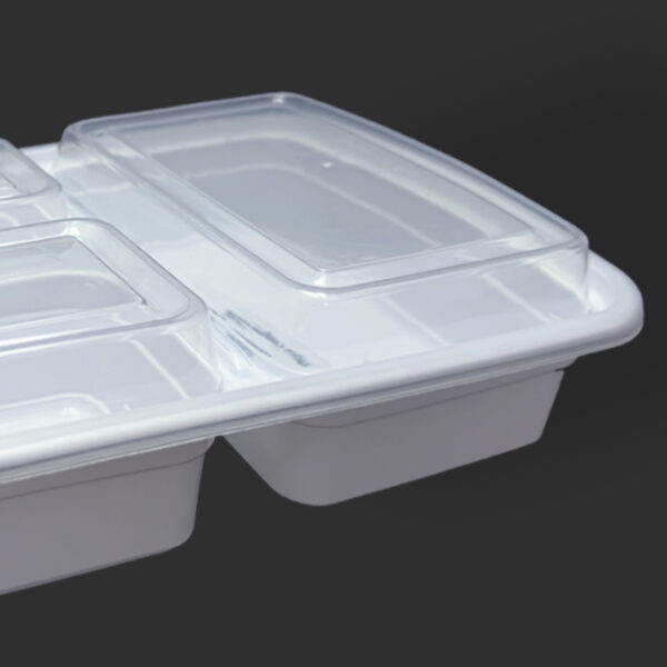 PP 38oz Rectangle (3 Compartment) Takeout Containers